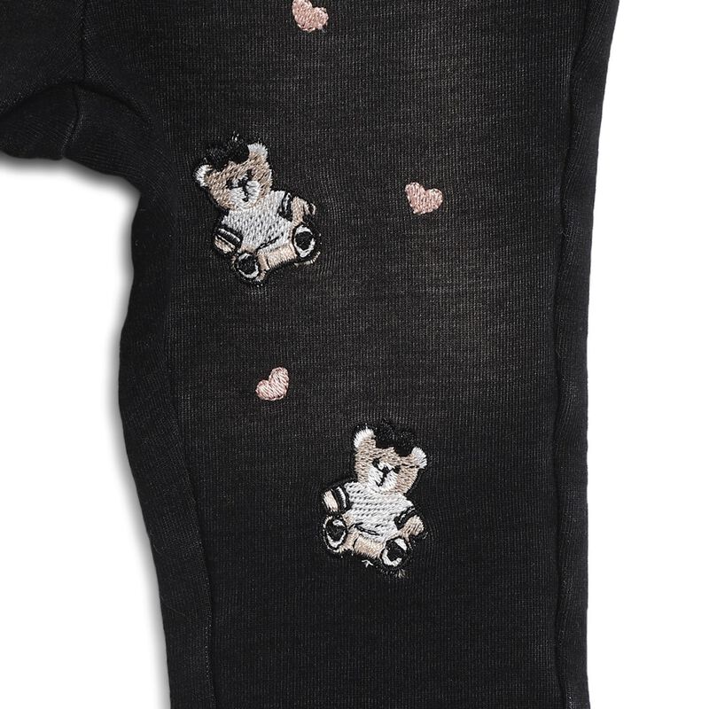 Girls Dark Grey Stretch French Terry Long Trouser image number 3